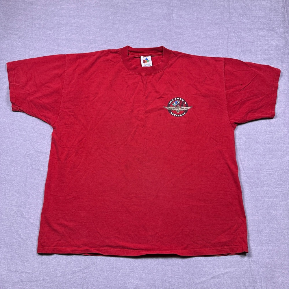 Vintage‎ Indianapolis Speedway IMS Food Beverage T-Shirt XL Midwest Embroidery